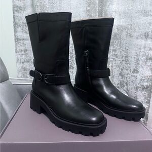 Franco Sarto  Black Rugged Sole Boots